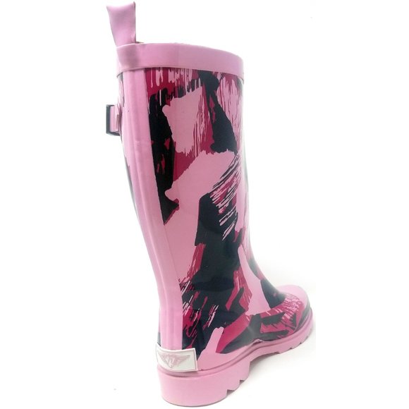 Women's Rainboots, Mid Calf Rubber Rain Boots, RB-3152 - Picture 3 of 4